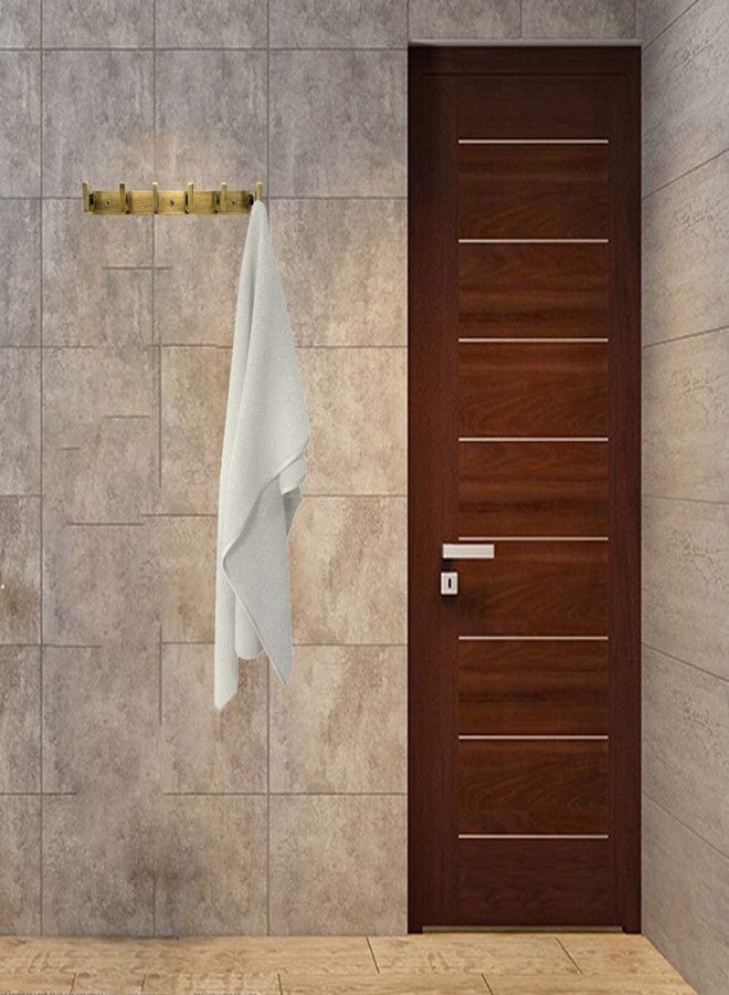 VOLO® Antique Brass 6 Pin Metal Bathroom Cloth Hooks Hanger Door Wall Robe Hooks Rail for Hanging Keys,Clothes,Towel (Antique) (Pack of 1 Pc.) - Image 3