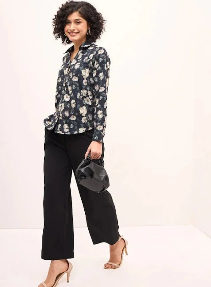 Salt Attire Women's High Rise Straight Silhouette Pants with Fly Front Zip Closure, Pleat Detailing, Side Inseam Pockets, and Back Welt Pockets Chic Trousers for Effortless Elegance and Style