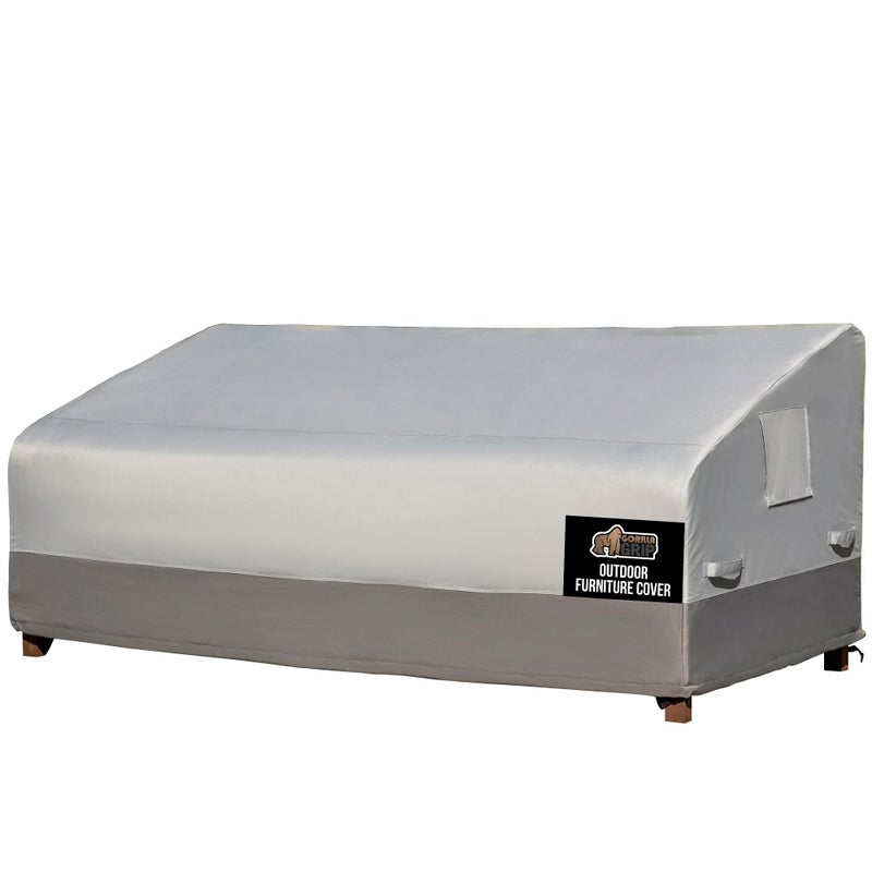 GORILLA GRIP Waterproof Large Outdoor Patio Sofa Cover, 3 Seater 90 Inch, Heavy Duty 600D Furniture Covers Sets for Winter, Keep Cushions Dry, Protects from Sun, Snow, Rain, Windproof, UV Coated - Image 1