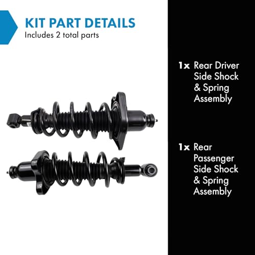 TRQ Rear Shock & Spring Assembly Set Fits 2016-2020 Honda Pilot - Image 2