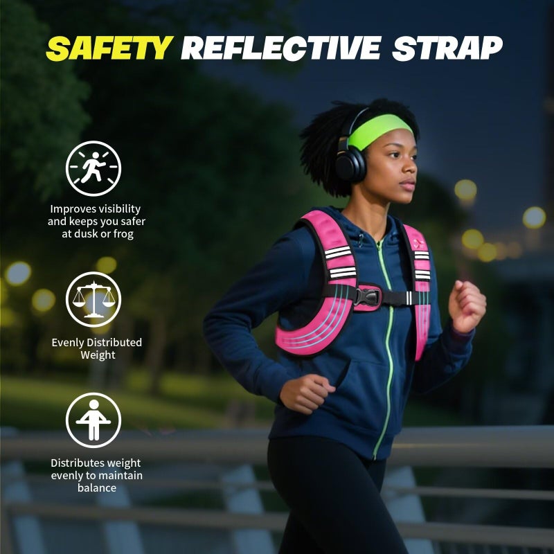 VBSD Weighted Vest Woman 8LB Weight Vest for Women Men Body Weight Vests for Walking Strength Training Running Workout Jogging Fitness Pink - Image 3
