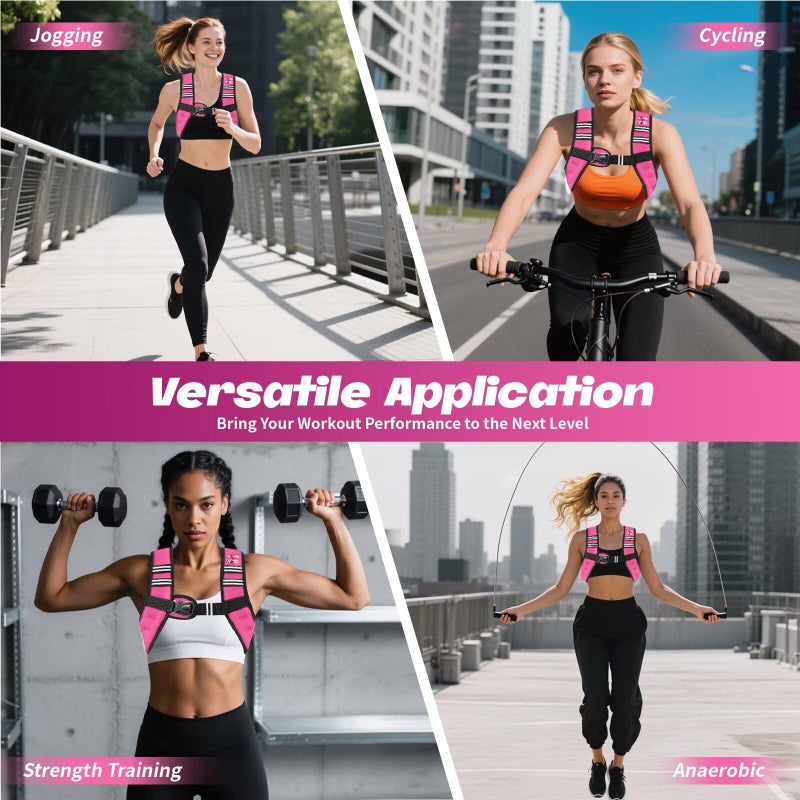 VBSD Weighted Vest Woman 8LB Weight Vest for Women Men Body Weight Vests for Walking Strength Training Running Workout Jogging Fitness Pink - Image 5