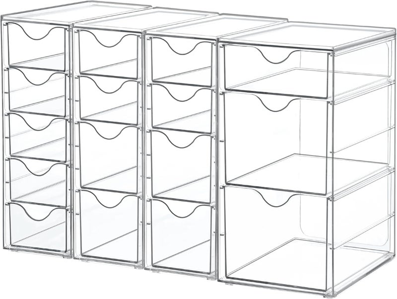 Vtopmart Acrylic Organizer with 16 Drawers - Clear Storage Drawers for Office Supplies, Makeup, Jewelry, and Art Crafts - Image 1