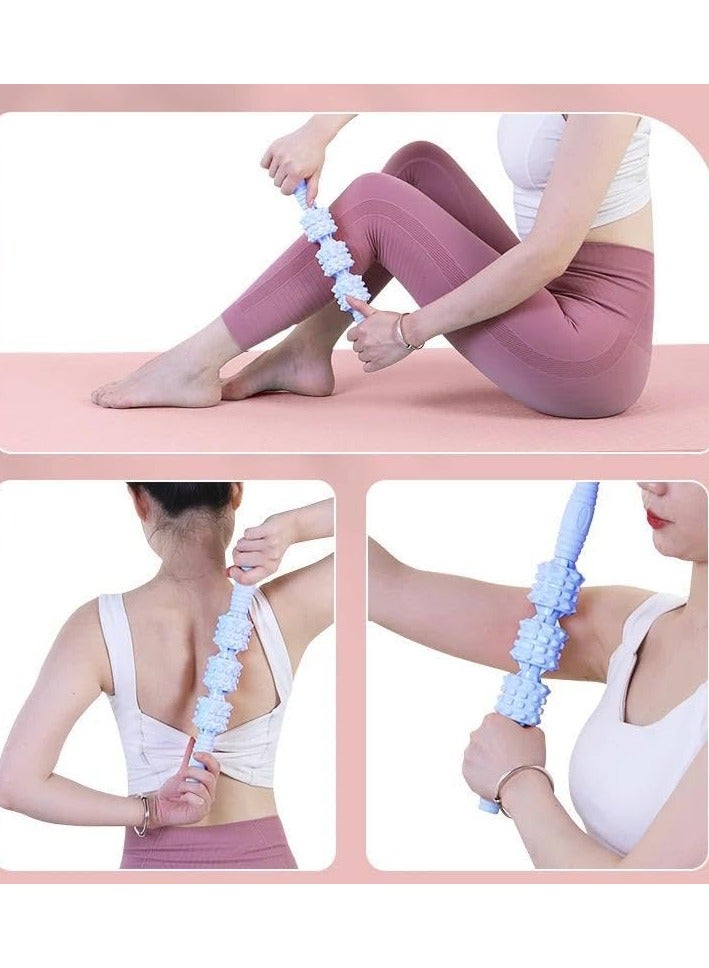 QSHOP QSHOP® Premium Massage Stick for Muscles, Muscle Therapy Balls, Muscle Pain Relief, Self Massage Roller Stick, Cushioned Ergonomic Handle with 3 Pointed Massage Balls for Yoga Massage  - Image 4