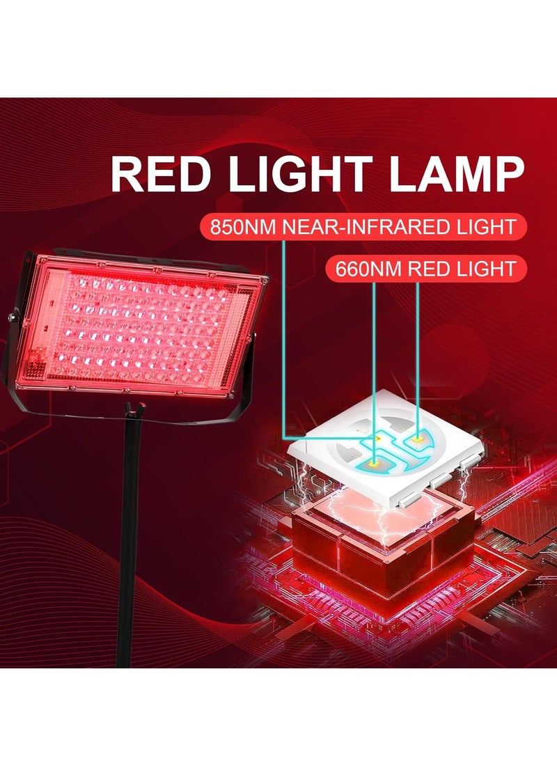 KASTWAVE Red Light Therapy, Red Light Therapy Panel, with Stand 35"-67" Height, Adjustable Infrared Light Panel, Red 660nm and Near Infrared 850nm with Smart Controller, for Face Pain Skin Back  - Image 5