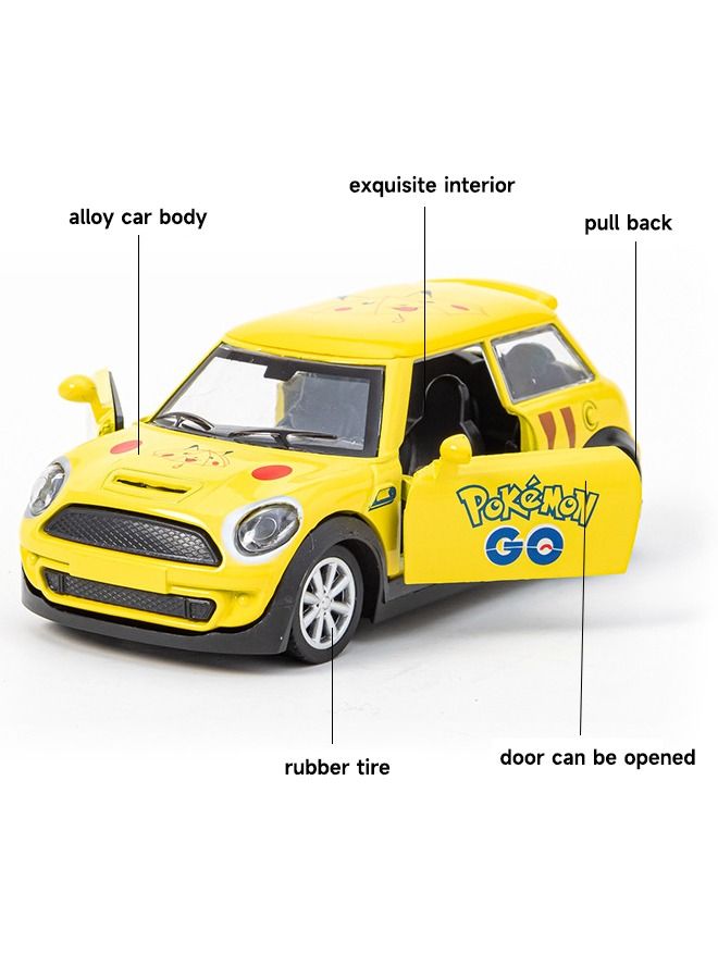 1/32 Alloy Pokemon Car Model, Pokemon Theme Doodle Model Car, Zinc Alloy Pull Back Toy Car, Alloy Collectible Toy for Kids Boy Girl Gift  - Image 3