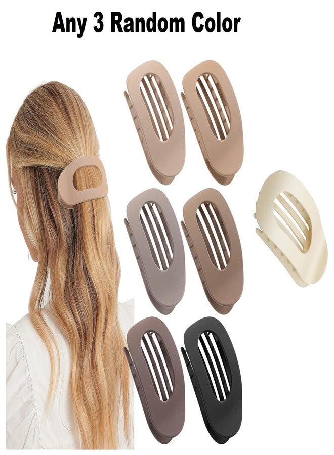 مشابك شعر مسطحة من RHOSYN HAIR ACCESSORIES للنساء - مشابك كبيرة غير لامعة مستطيلة بيضاوية مانعة للانزلاق، مشابك شعر قوية التثبيت للشعر الكثيف والخفيف، تصميم مسطح، عبوة من 3 قطع - Image 2