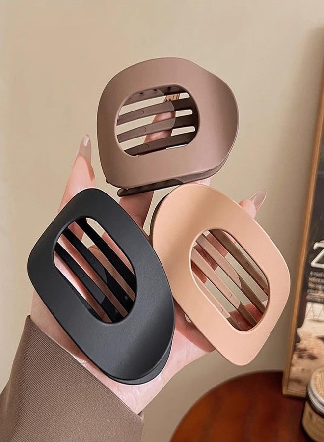 مشابك شعر مسطحة من RHOSYN HAIR ACCESSORIES للنساء - مشابك كبيرة غير لامعة مستطيلة بيضاوية مانعة للانزلاق، مشابك شعر قوية التثبيت للشعر الكثيف والخفيف، تصميم مسطح، عبوة من 3 قطع - Image 4