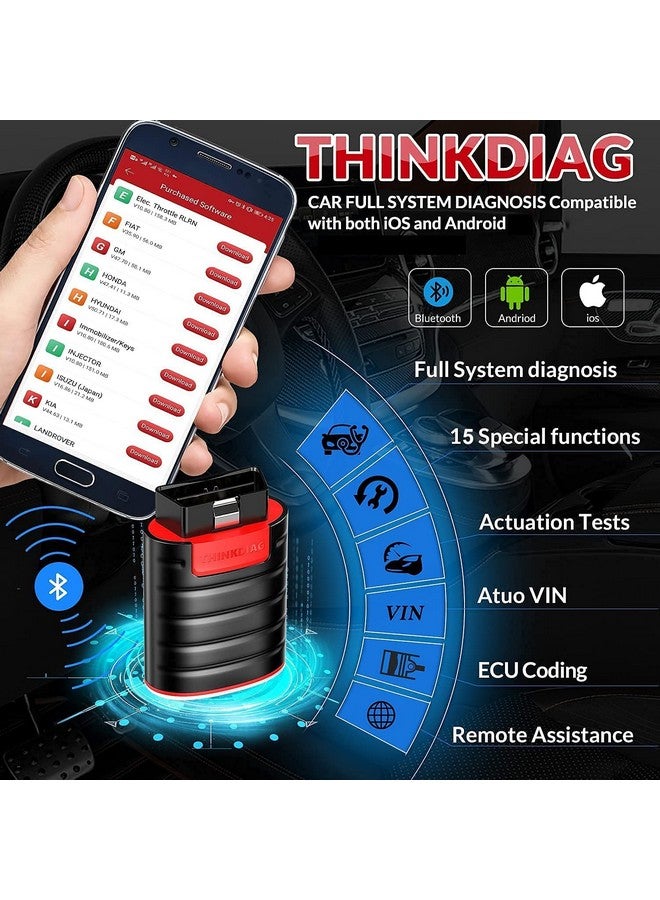 THINKCAR Thinkdiag OBD2 Scanner Bluetooth, All System Bidirectional scan Tool OE Level Diagnostic Tools with ECU Coding,15+ Service Functions All Software 1 Year Free fits for iPhone & Android - Image 3