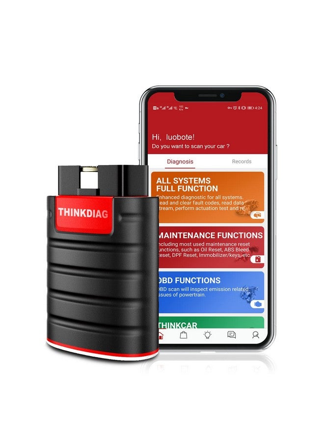 THINKCAR Thinkdiag OBD2 Scanner Bluetooth, All System Bidirectional scan Tool OE Level Diagnostic Tools with ECU Coding,15+ Service Functions All Software 1 Year Free fits for iPhone & Android - Image 1