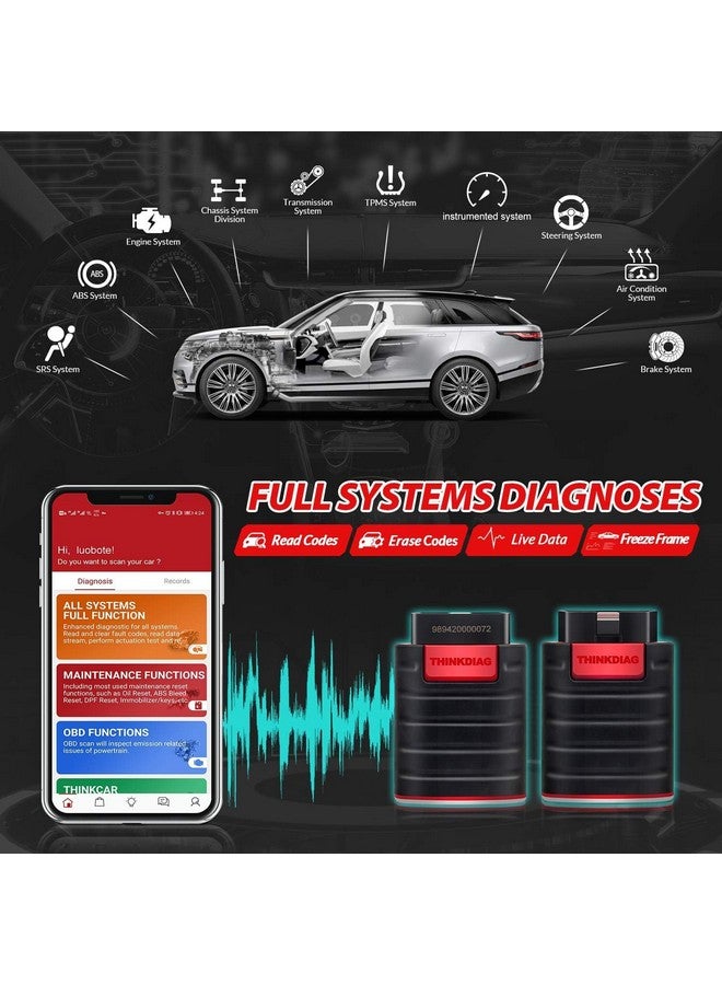 THINKCAR Thinkdiag OBD2 Scanner Bluetooth, All System Bidirectional scan Tool OE Level Diagnostic Tools with ECU Coding,15+ Service Functions All Software 1 Year Free fits for iPhone & Android - Image 4