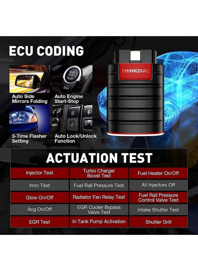 THINKCAR Thinkdiag OBD2 Scanner Bluetooth, All System Bidirectional scan Tool OE Level Diagnostic Tools with ECU Coding,15+ Service Functions All Software 1 Year Free fits for iPhone & Android - Image 5