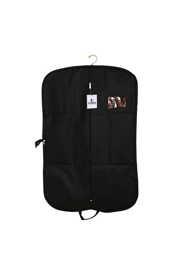 Kuber Industries Kuber Industries Suit covers with zip for Men, Women|foldable Blazer cover|Cloth Organizer for Wardrobe|Transparent Window & Premium Zipper|Pack of 2 (Black)  - Image 2