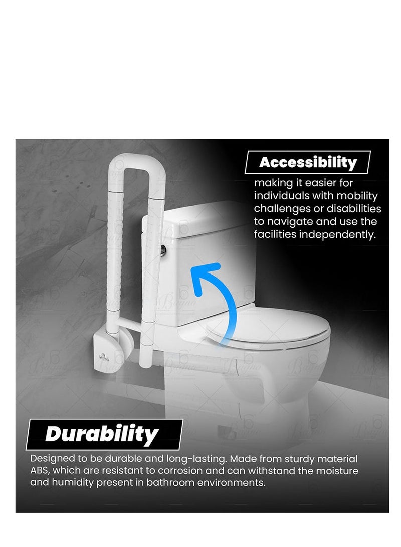 B BAGNO premium quality pvc hydraulic safety bar 90° rotation angle, anti slip grip wall mounted safety bar - Image 5