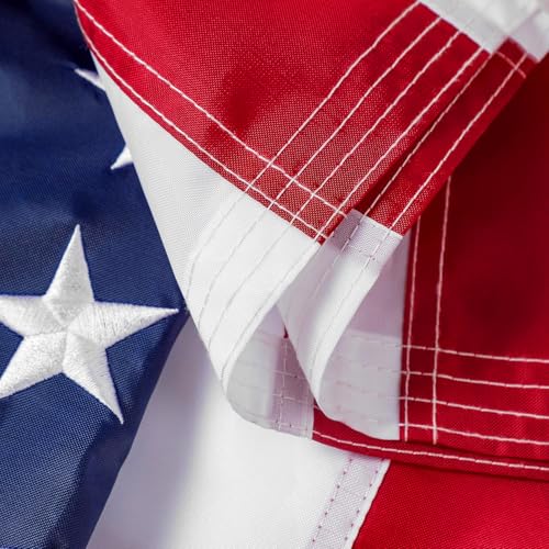 DANF FLAG American Flag 5x8 ft: Long Lasting US Flag, Heavy Duty Nylon, Embroidered Stars, Sewn Stripes, Brass Grommets, UV Protection Perfect for Outdoors! USA Flag - Image 4