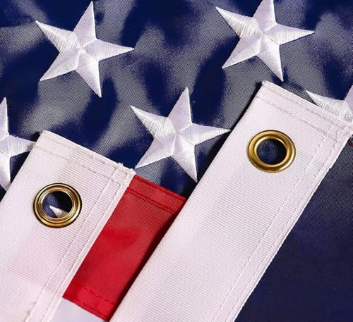 DANF FLAG American Flag 5x8 ft: Long Lasting US Flag, Heavy Duty Nylon, Embroidered Stars, Sewn Stripes, Brass Grommets, UV Protection Perfect for Outdoors! USA Flag - Image 3