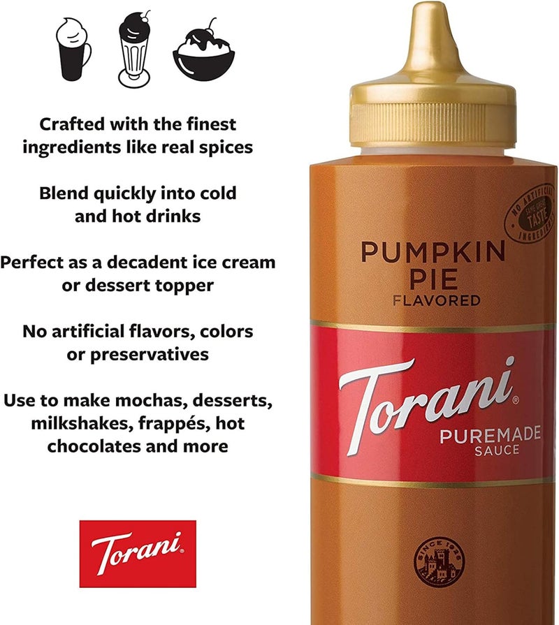 Torani Pumpkin Pie Sauce - 16.5 oz Squeeze Bottle - Image 4