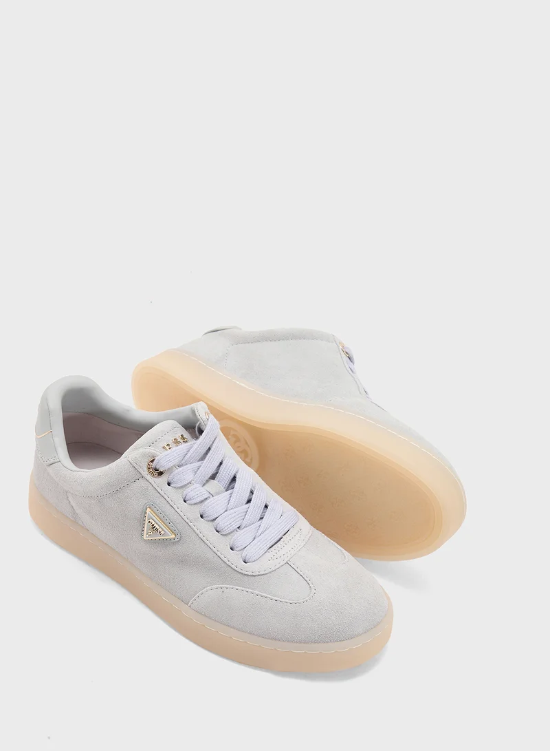 GUESS Logo Detailed Lace Up Low Top Sneakers