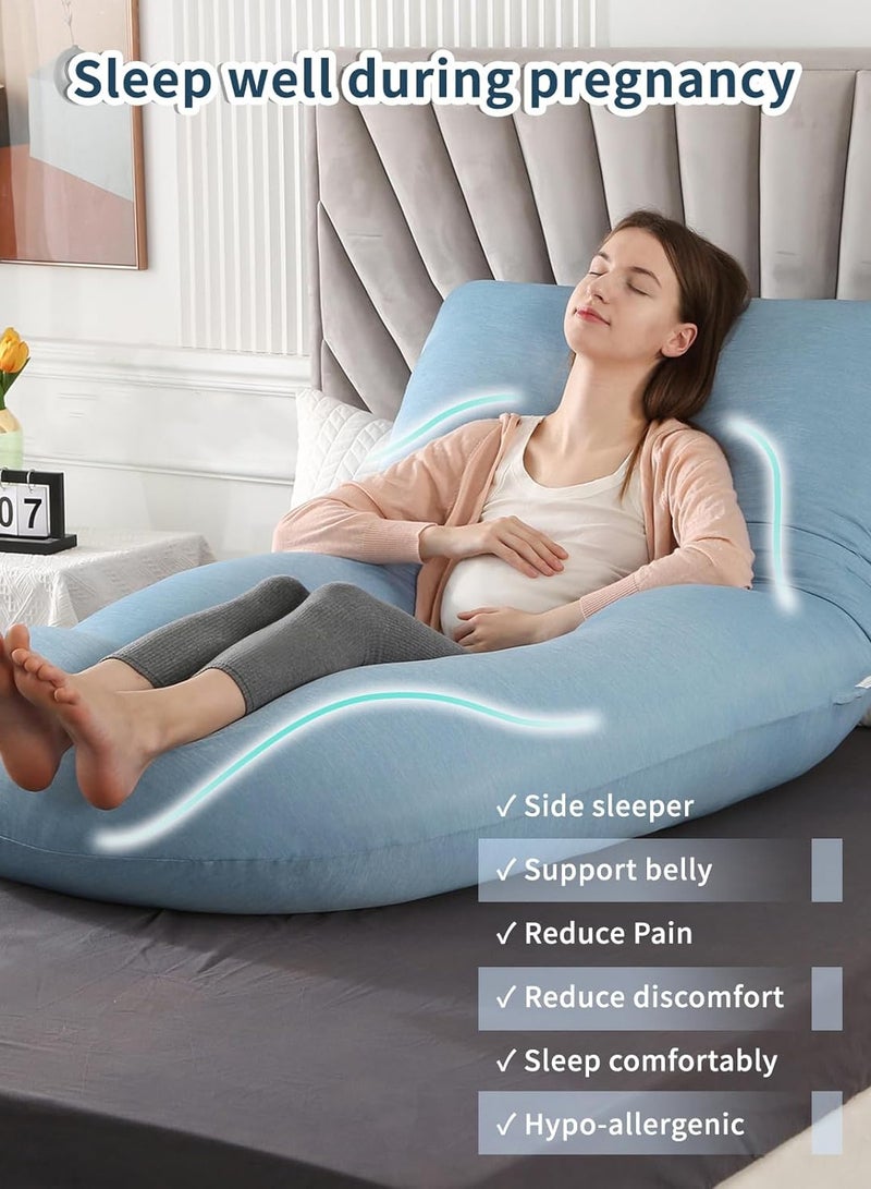 MissTiara Pregnancy Pillow with Cooling Cover, Comfort Pregnancy Pillow for Sleeping, U-Shaped Body Support for Back, Hips, Legs, Belly,a Must Have for Pregnant Women 170*90*65cm  - Image 2