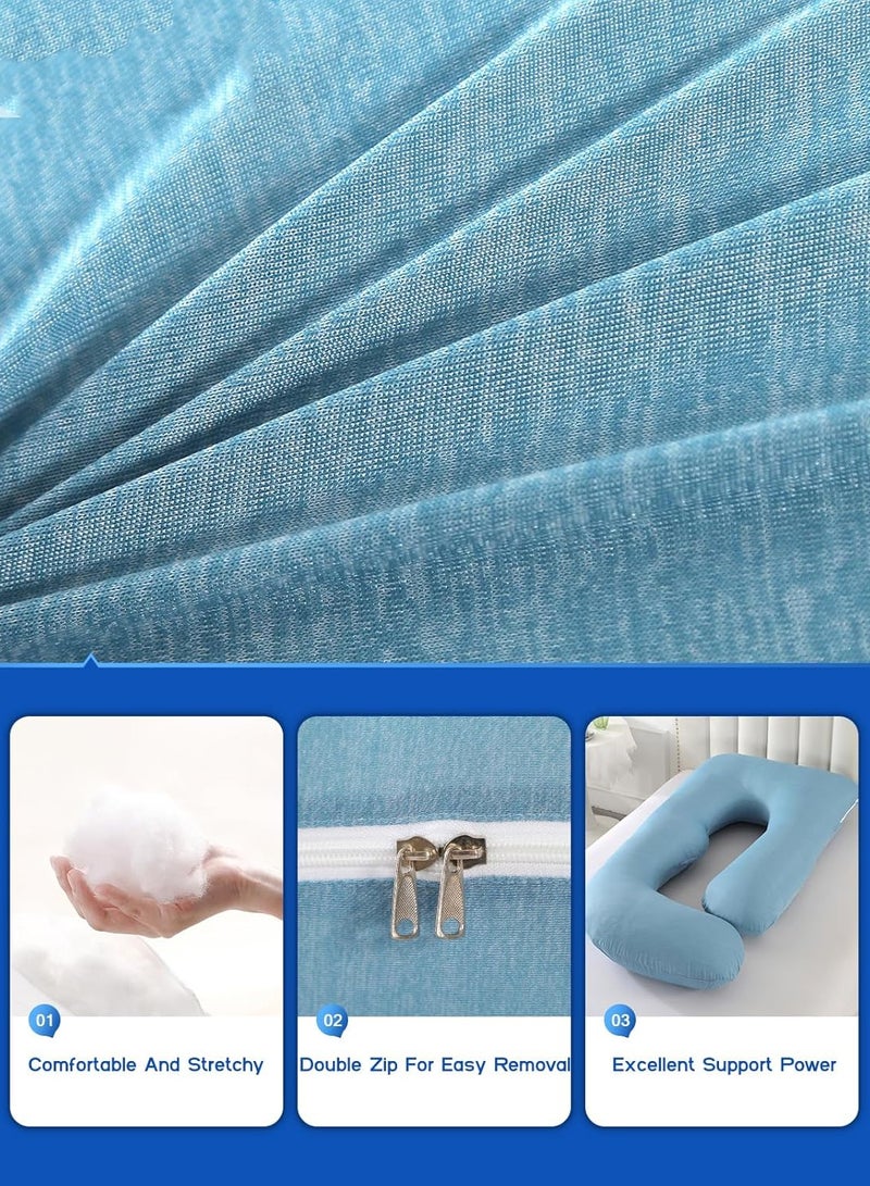 MissTiara Pregnancy Pillow with Cooling Cover, Comfort Pregnancy Pillow for Sleeping, U-Shaped Body Support for Back, Hips, Legs, Belly,a Must Have for Pregnant Women 170*90*65cm  - Image 3
