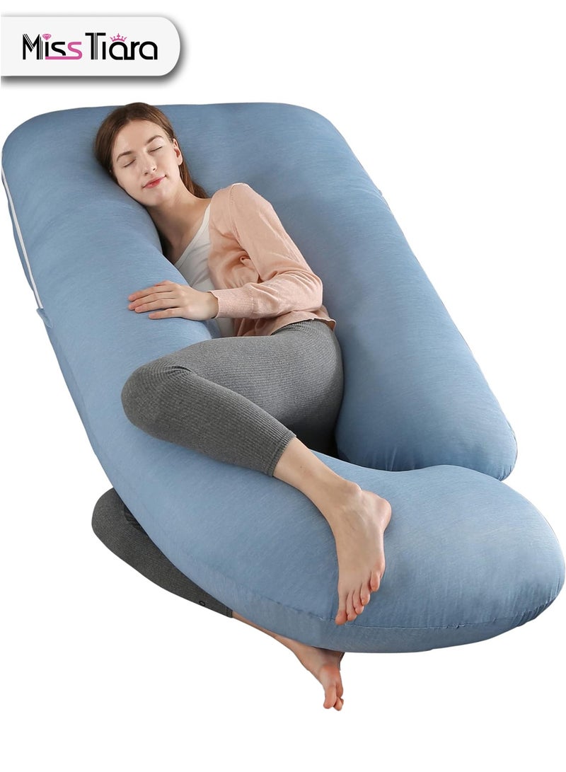 MissTiara Pregnancy Pillow with Cooling Cover, Comfort Pregnancy Pillow for Sleeping, U-Shaped Body Support for Back, Hips, Legs, Belly,a Must Have for Pregnant Women 170*90*65cm  - Image 4