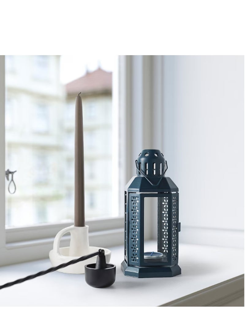 Ikea - ENRUM Lantern For Tealight - In/Outdoor- Black-Blue - 22 cm - Image 1
