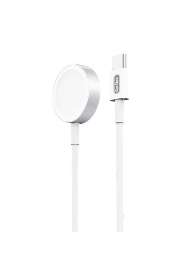 Go-Des GD-UC591 Wireless Magnetic Type-C Charging Cable for Apple Watch Series Smartwatch, 1M, White - Image 2