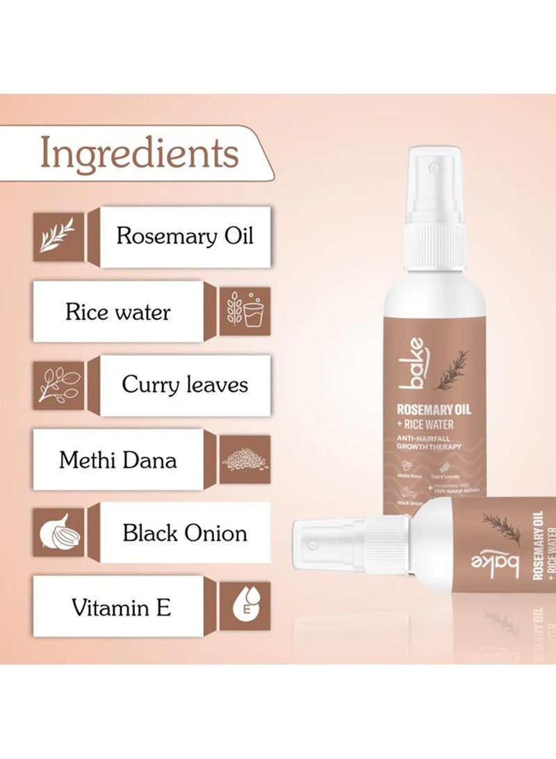 BAKE بخاخ سيروم زيت إكليل الجبل لنمو الشعر مع نشا الأرز لتساقط الشعر، 100 مل - Image 2