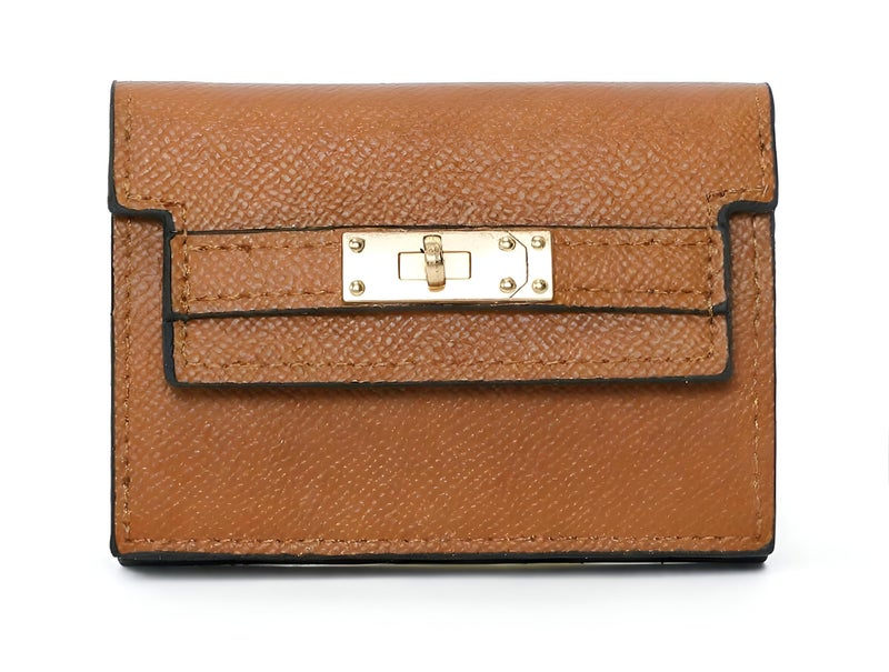 Travel Organizer - Compact women's wallet passport holder made from durable nylon, offering dedicated slots for documents, tickets, and currencies to ensure safe and organized journeys abroad. (brown) - Image 1