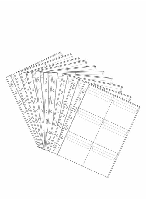 Coin Collecting Pages, 10 Sheets 6 Pocket Plastic Holders Stamp Collector Supplies for Currency Collection