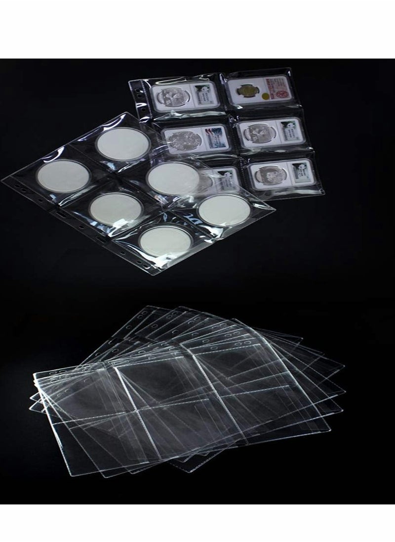 Coin Collecting Pages, 10 Sheets 6 Pocket Plastic Holders Stamp Collector Supplies for Currency Collection