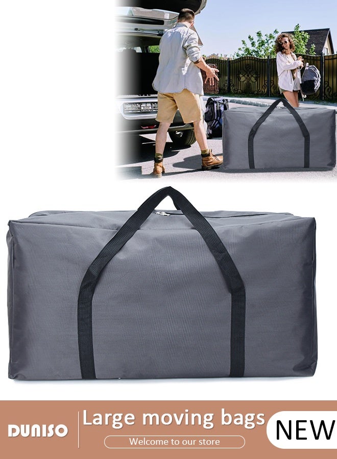 DUNISO Large Moving Bags, Foldable Storage Tote with Double Zippers, Storage Totes For Space Saving, Sturdy Carrying Handles for Travel, College Moving Supplies, Bedding, Clothes - Image 1