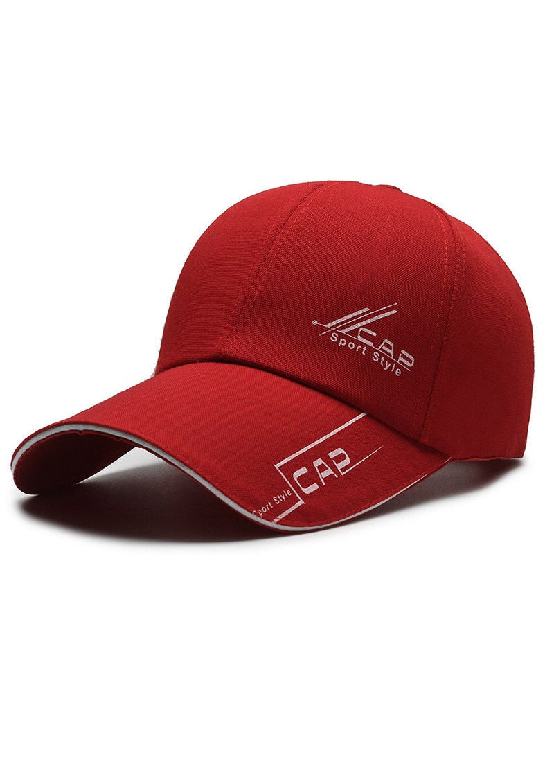 Generic Unisex Baseball Cap Long Brim Sun Protection Red  - Image 1