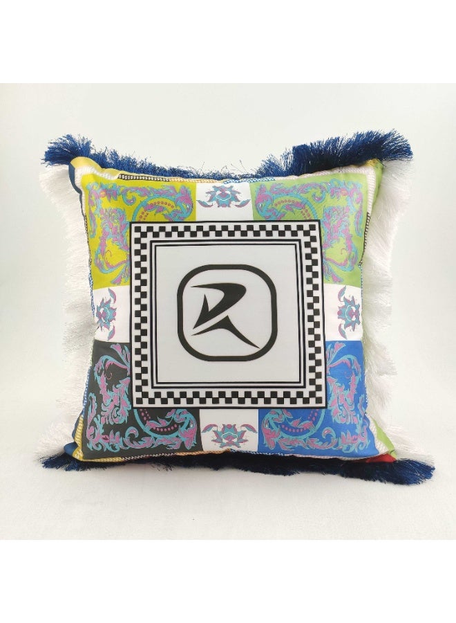 Ramsha Multi Color Polyester Cushion with Filler Cushion for Floor,throw cushion,sofa cushion Bed, Couch - CS 058 (45x45cm) - Image 1