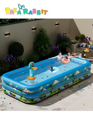 Rectangle Shape Inflatable Swimming Pool, Thickened Paddling Pool with Inflatable Safety Bubble Bottom, Durable Multifunctional Blow up Pool, Family Lounge Pool, Ideal Choice for Indoor Entertainment and Outdoor Activities - pzsku/ZD0243EBB9605C5E71656Z/45/1744731451/3768719f-f911-4b3e-bdfd-5beb18b3ec79