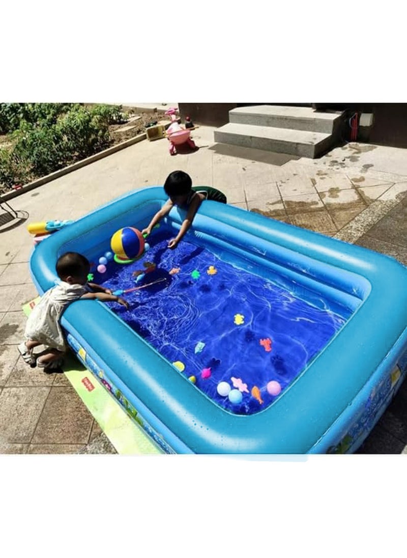 Paka Rabbit Rectangle Shape Inflatable Swimming Pool, Thickened Paddling Pool with Inflatable Safety Bubble Bottom, Durable Multifunctional Blow up Pool, Family Lounge Pool, Ideal Choice for Indoor Entertainment and Outdoor Activities  - Image 4