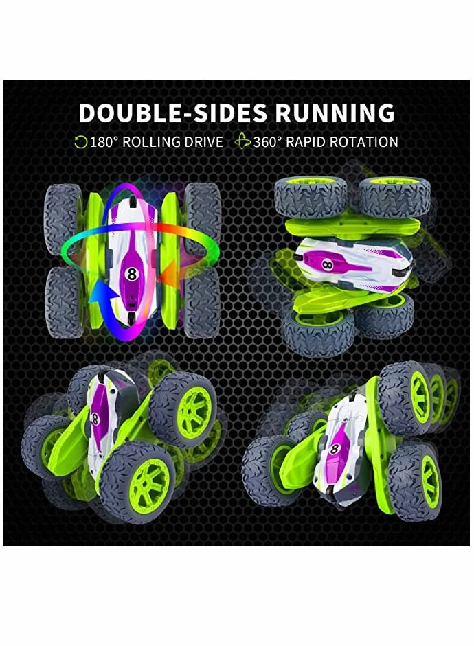 KASTWAVE Remote Control Car, RC Cars Stunt Car Toy Double Sided 360° Rotation with Headlights 2.4 Ghz 4 WD Electric Toy Car Which Can Keep 60 Minutes to Play Best Choice Gift for Kids Boys Girls - Image 3