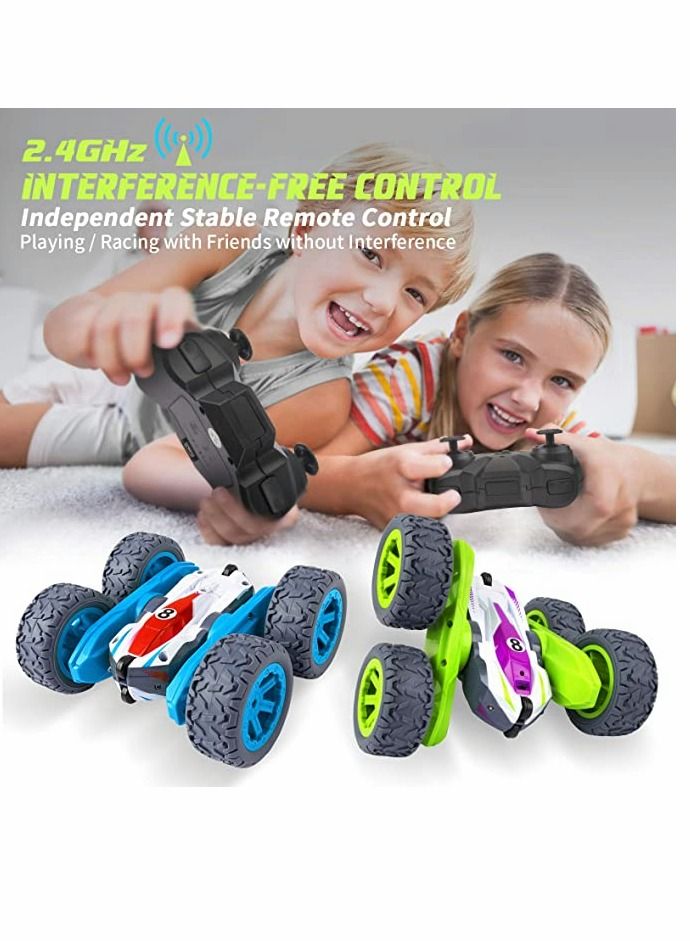 KASTWAVE Remote Control Car, RC Cars Stunt Car Toy Double Sided 360° Rotation with Headlights 2.4 Ghz 4 WD Electric Toy Car Which Can Keep 60 Minutes to Play Best Choice Gift for Kids Boys Girls - Image 2