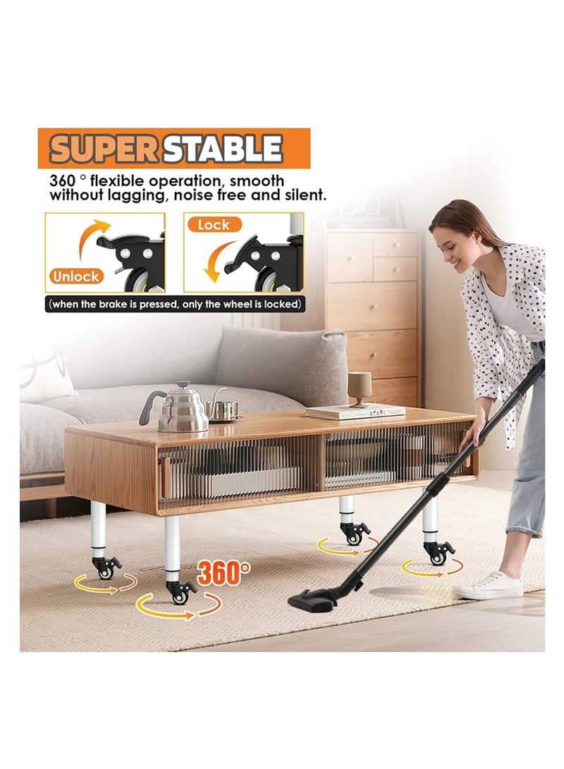 Movable Adjustable Metal Table Leg with 360° Wheel Kaki Meja Bed Leg Support Sofa Leg Furniture Feet - Image 2