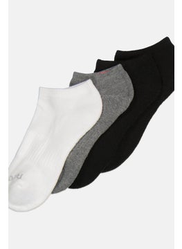 Reebok Women 6 Pairs Brand Logo Low Cut Socks, Black/White/Grey  - Image 2