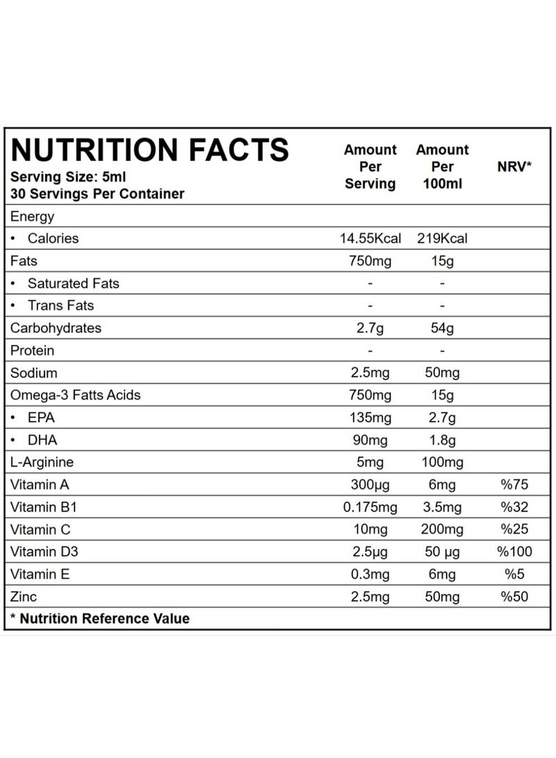 ناتفيتا ليدافيش اوميجا 3 شراب لتحسين صحة القلب والأوعية الدموية للاطفال و البالغين | 150 مل - Image 4