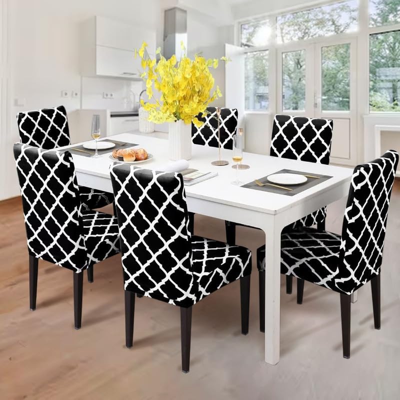 Bigkart Dining Chair Covers Set of 6 Seater Polyster Elastic Covers - Image 3