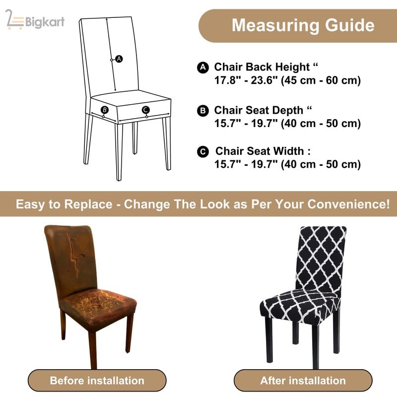 Bigkart Dining Chair Covers Set of 6 Seater Polyster Elastic Covers - Image 4