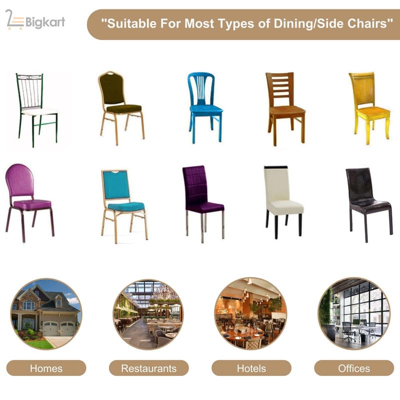 Bigkart Dining Chair Covers Set of 6 Seater Polyster Elastic Covers - Image 5