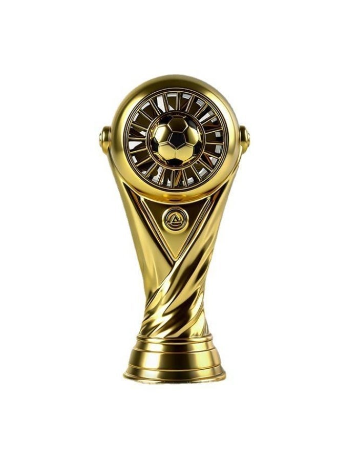 مروحة يدوية صغيرة محمولة بتصميم كأس كرة القدم، تعمل بالبطارية مع 3 سرعات قابلة للتعديل؛ مثالية للاستخدام الصيفي في الهواء الطلق (مثل مشاهدة المباريات في الملاعب) وكقطعة ديكور للطاولات. - Image 1