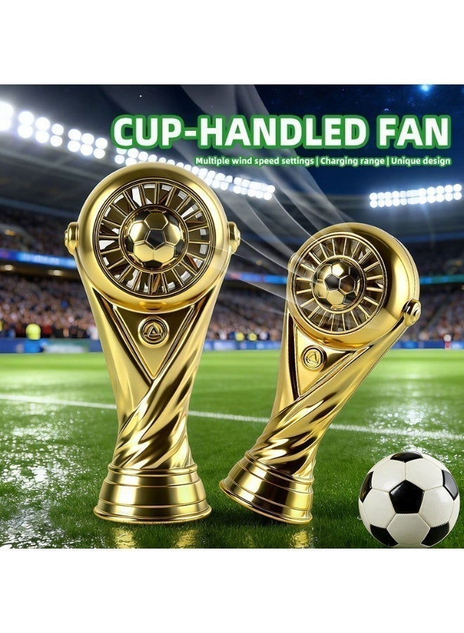 مروحة يدوية صغيرة محمولة بتصميم كأس كرة القدم، تعمل بالبطارية مع 3 سرعات قابلة للتعديل؛ مثالية للاستخدام الصيفي في الهواء الطلق (مثل مشاهدة المباريات في الملاعب) وكقطعة ديكور للطاولات. - Image 2