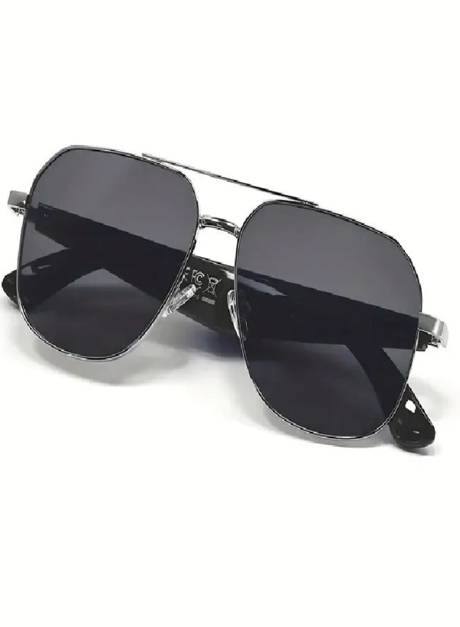 Smart Translator Glasses with Wireless Translation, Music  Recording Functions – Supports 118 Languages, Built-in Rechargeable Battery, Hands-Free Use for Home, Office, Business  Work - Black Lens - Image 1