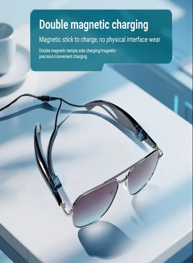 Smart Translator Glasses with Wireless Translation, Music  Recording Functions – Supports 118 Languages, Built-in Rechargeable Battery, Hands-Free Use for Home, Office, Business  Work - Black Lens - Image 5