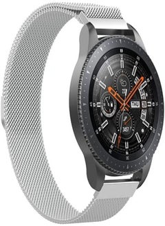 Bikson Milanese Loop Strap Wrist Band For Smart Watch Samsung Galaxy Watch 46mm / Huawei GT2 / Gear S3 Frontier and Classic / Honor Magic 2 / Fossil - 22mm - Sonic Silver 