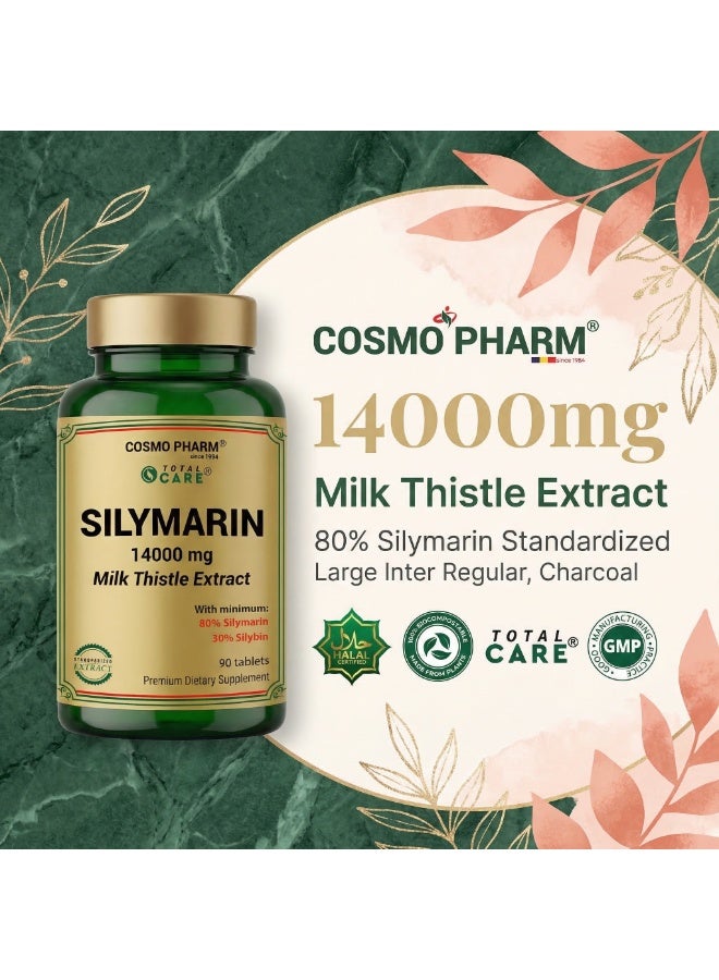 Cosmo Pharm Silymarin Milk Thistle 14000mg | Supports Normal Liver Function | 90 Tablets - Image 5
